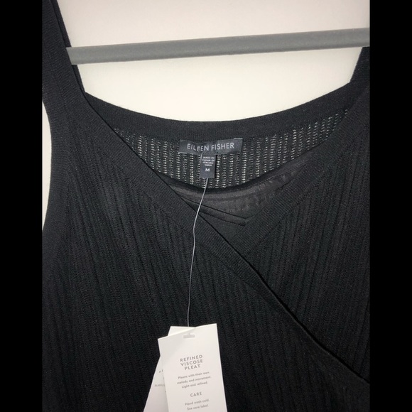 NWT Eileen Fisher Refined Viscose Pleated Dress - Picture 4 of 7
